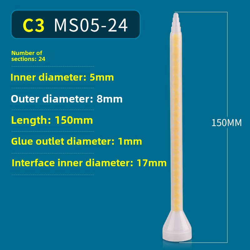 Epoxy Mixing Nozzle Static Mixer Nozzle Tubes 18-Element Adhesive Cartridges Spiral Tip