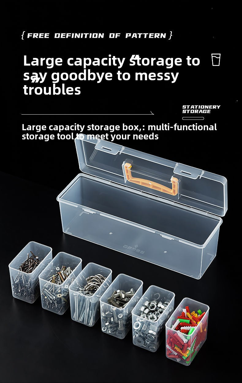 Nuts and Bolts Organizers and Storage - Small Parts Storage Organizer with Lid and Compartment for Organizing Screw Nail Hardware, Leak-proof Stackable Tool Box for Drawer Cabinet