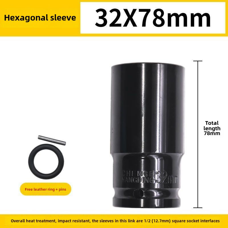 Drive Impact Socket Set - 50-Piece Shallow & Deep Socket Set Metric and Standard Full with Universal Joint, Extension Bar, 1/2 to 3/8 Reducer, Hex Shank Socket Adapter, Ratchet Handle