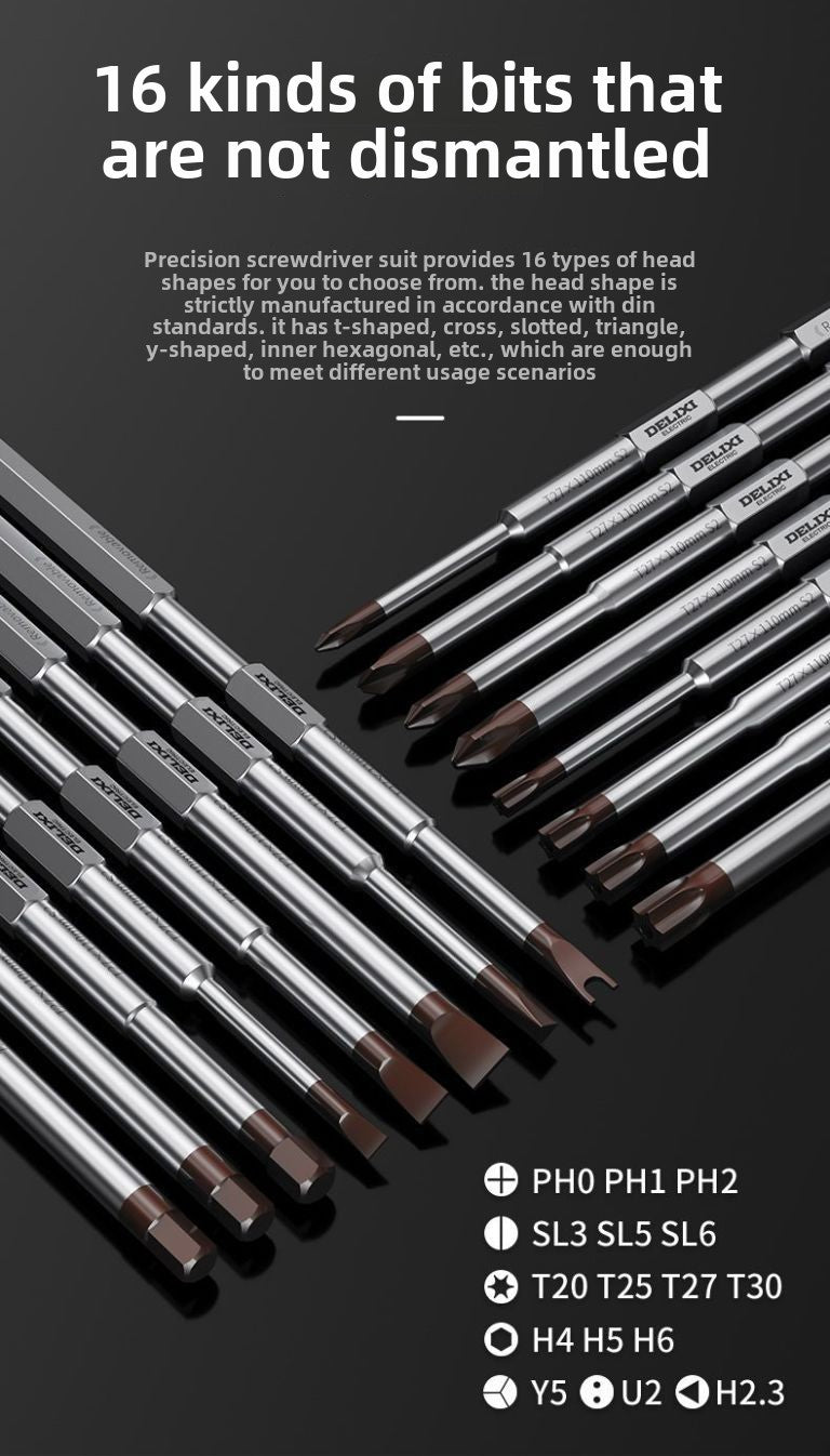 Multi-bit Screwdriver Set Tool All in One, Portable Multi-Purpose Screwdriver, Slotted/Philips/Pozi/Torx/Square,Nut Driver