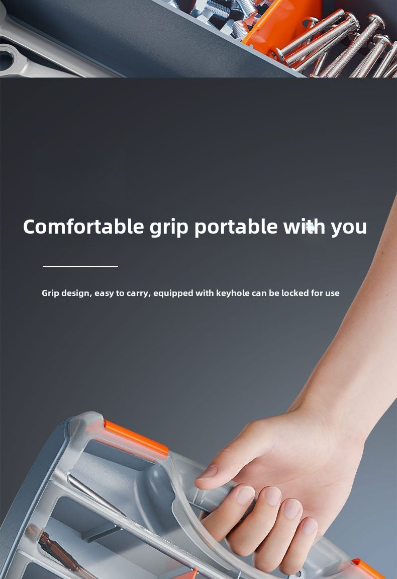 Plastic Tool Box,Double Side Tool Organizer Small Parts Tool Box Hardware Organizer with Removable Plastic Dividers for Bead/Screws/Nuts/Nails/Bolts/Bins/Crafts