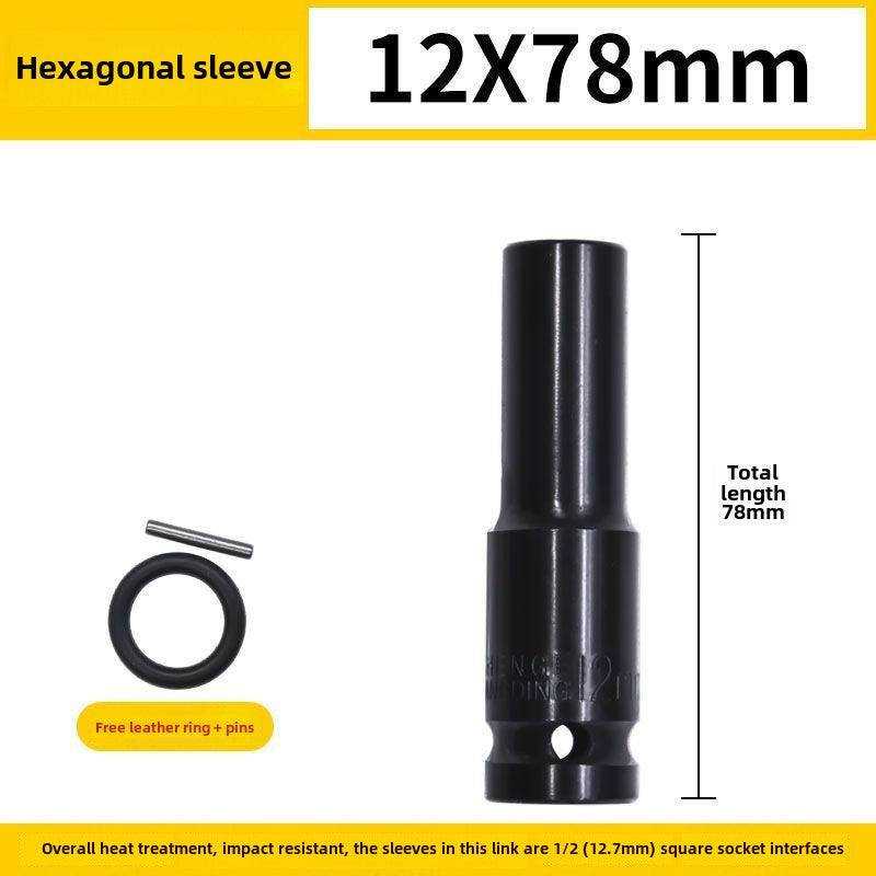 Drive Impact Socket Set - 50-Piece Shallow & Deep Socket Set Metric and Standard Full with Universal Joint, Extension Bar, 1/2 to 3/8 Reducer, Hex Shank Socket Adapter, Ratchet Handle