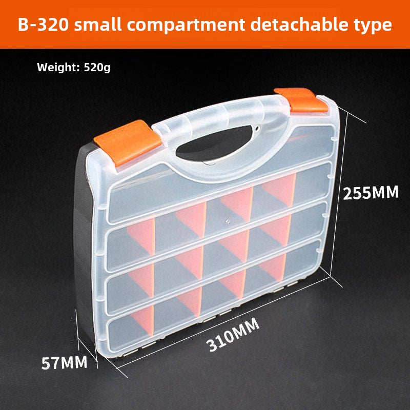 Stackable Multi-Grid Parts Storage Box - Transparent Screw Organizer, Workshop Tool Case