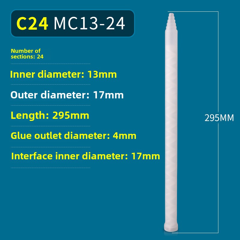 Epoxy Mixing Nozzle Static Mixer Nozzle Tubes 18-Element Adhesive Cartridges Spiral Tip