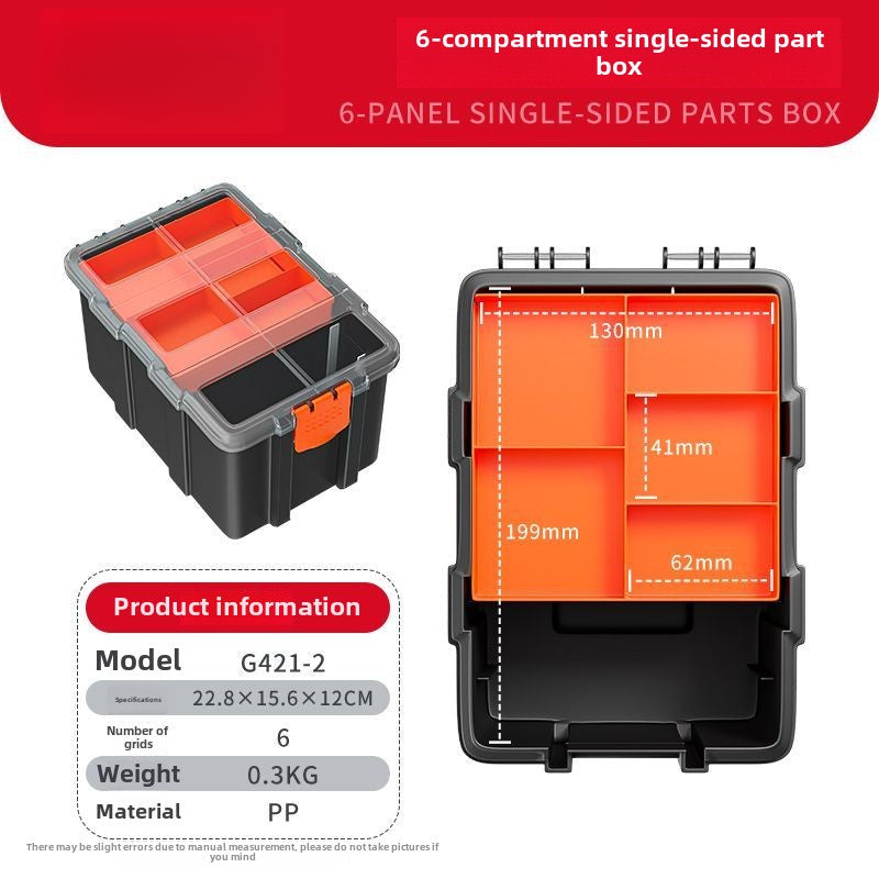 Plastic Tool Box,Double Side Tool Organizer Small Parts Tool Box Hardware Organizer with Removable Plastic Dividers for Bead/Screws/Nuts/Nails/Bolts/Bins/Crafts