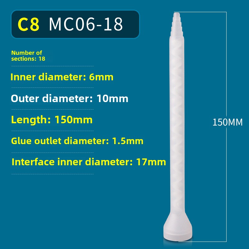 Epoxy Mixing Nozzle Static Mixer Nozzle Tubes 18-Element Adhesive Cartridges Spiral Tip