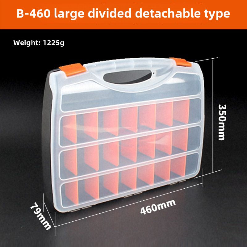 Stackable Multi-Grid Parts Storage Box - Transparent Screw Organizer, Workshop Tool Case