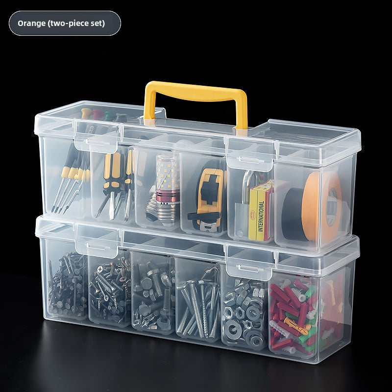 Nuts and Bolts Organizers and Storage - Small Parts Storage Organizer with Lid and Compartment for Organizing Screw Nail Hardware, Leak-proof Stackable Tool Box for Drawer Cabinet