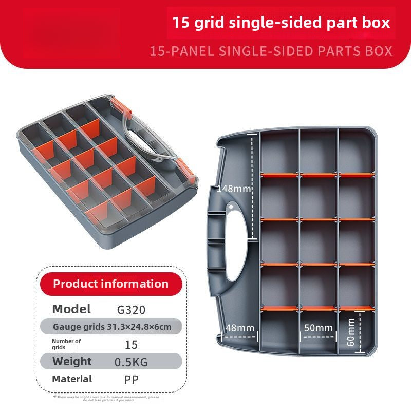 Plastic Tool Box,Double Side Tool Organizer Small Parts Tool Box Hardware Organizer with Removable Plastic Dividers for Bead/Screws/Nuts/Nails/Bolts/Bins/Crafts