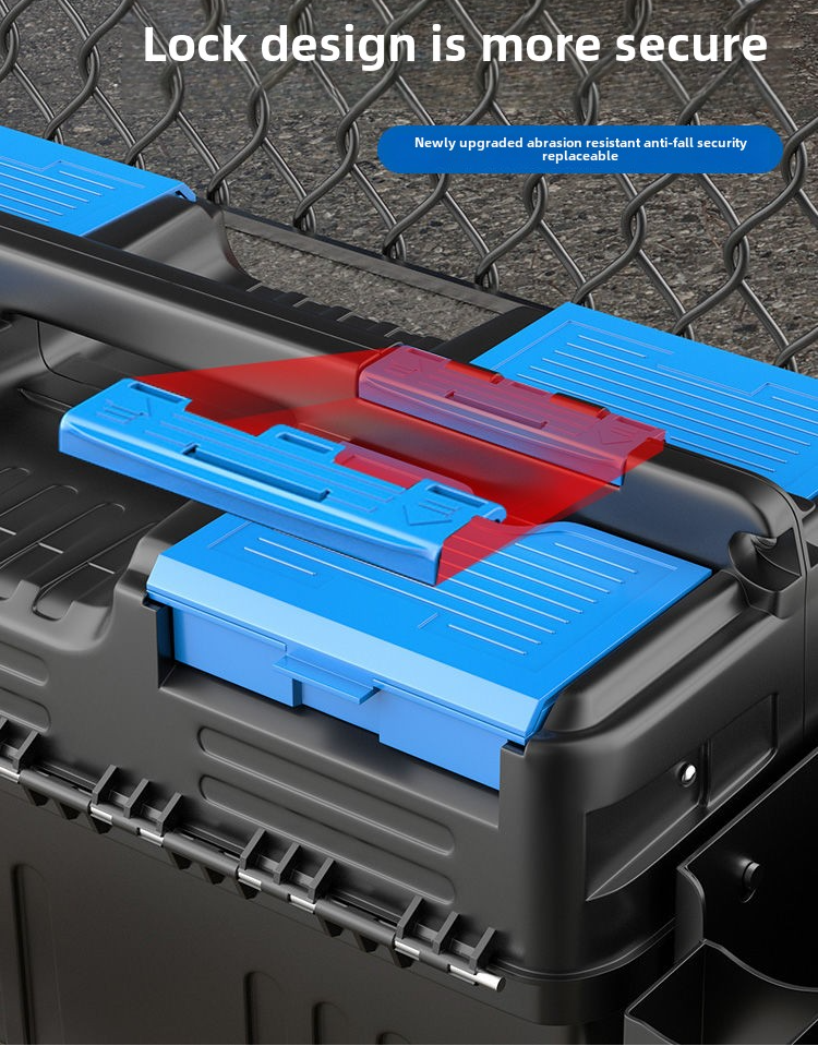 Household multifunctional plastic electrician storage box car tool box large plastic thickened car maintenance portable storage box