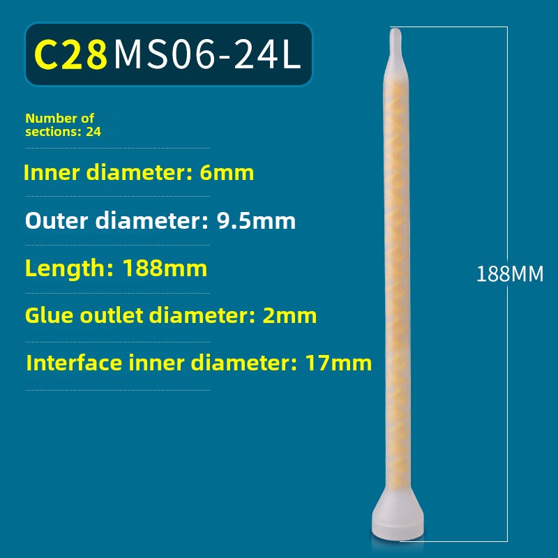 Epoxy Mixing Nozzle Static Mixer Nozzle Tubes 18-Element Adhesive Cartridges Spiral Tip