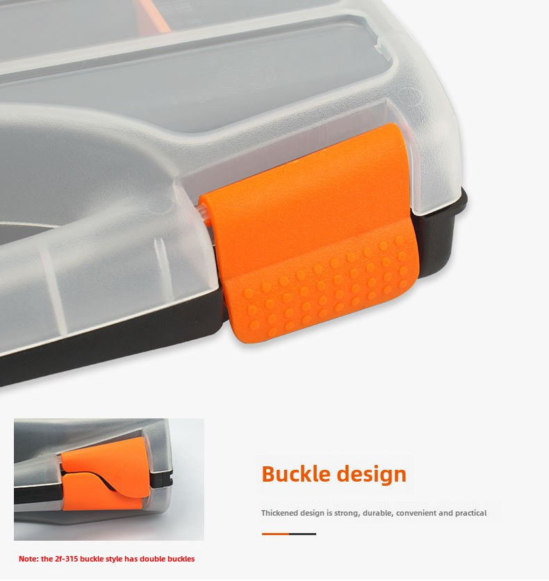 Stackable Multi-Grid Parts Storage Box - Transparent Screw Organizer, Workshop Tool Case