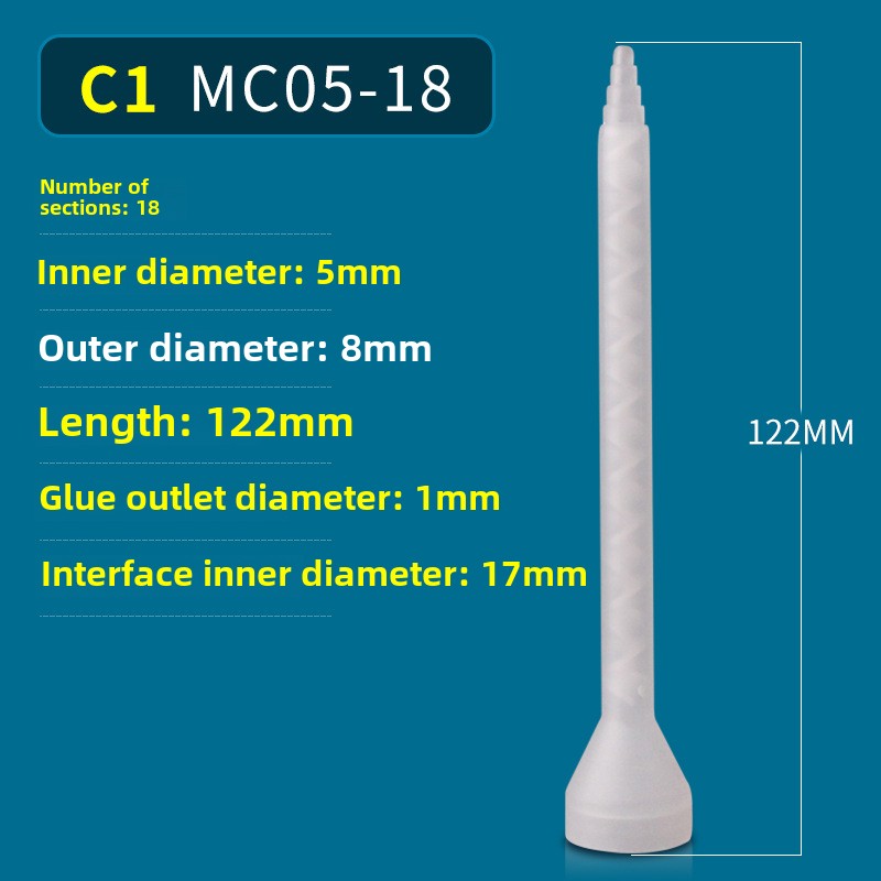 Epoxy Mixing Nozzle Static Mixer Nozzle Tubes 18-Element Adhesive Cartridges Spiral Tip