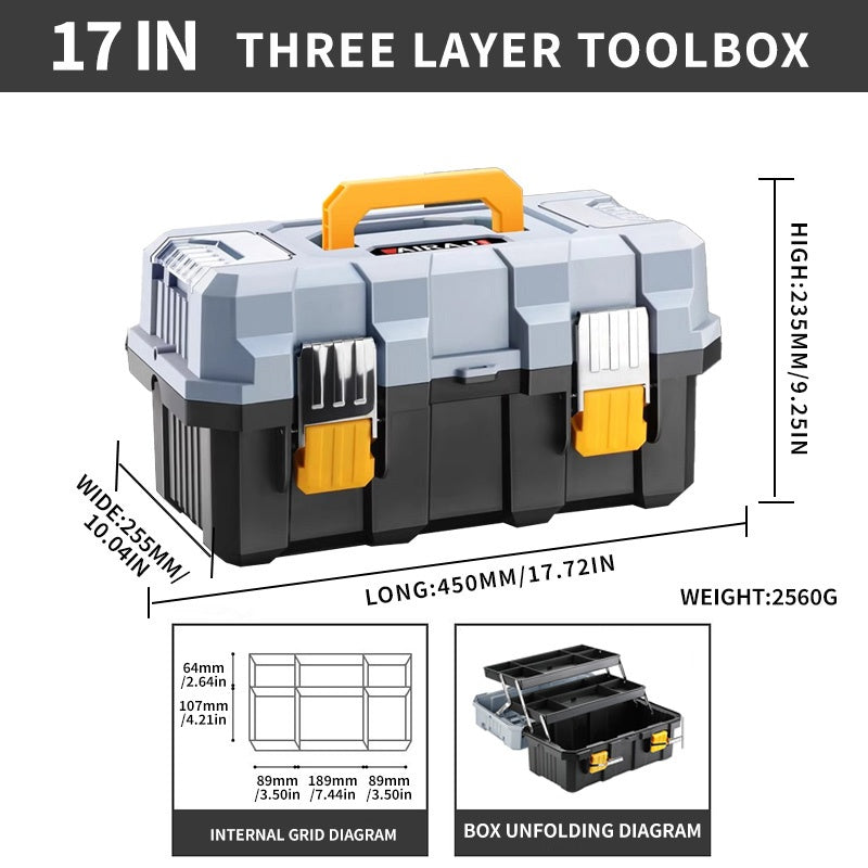 Hardware Toolbox Multi functional Hardware Toolbox Small Storage Box Large Industrial Grade Toolbox Household Handheld Electrician Thickened Car Repair Box