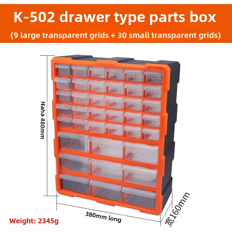 Stackable Multi-Grid Parts Storage Box - Transparent Screw Organizer, Workshop Tool Case