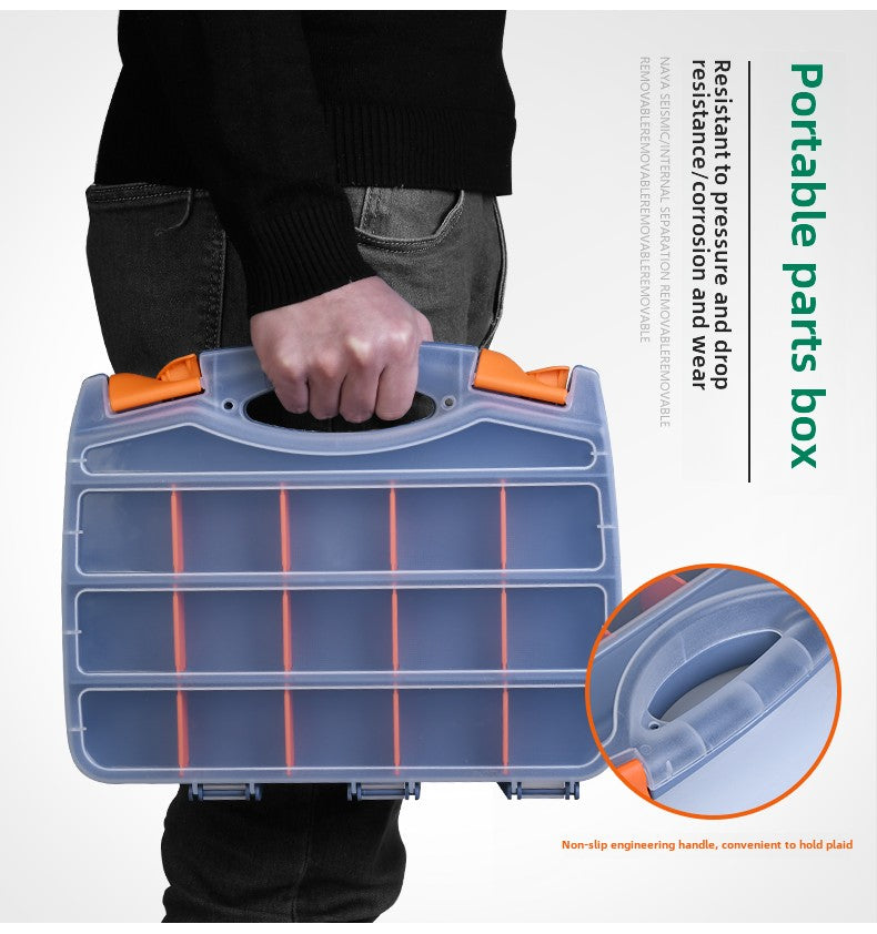 Double Side Tools Organizer, Customizable Removable Plastic Dividers, Hardware Box Storage, Excellent for Screws,Nuts,Small Parts, 34-Compartment