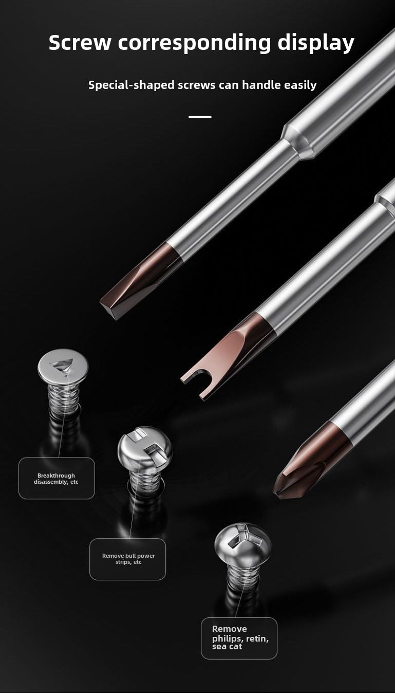 Multi-bit Screwdriver Set Tool All in One, Portable Multi-Purpose Screwdriver, Slotted/Philips/Pozi/Torx/Square,Nut Driver