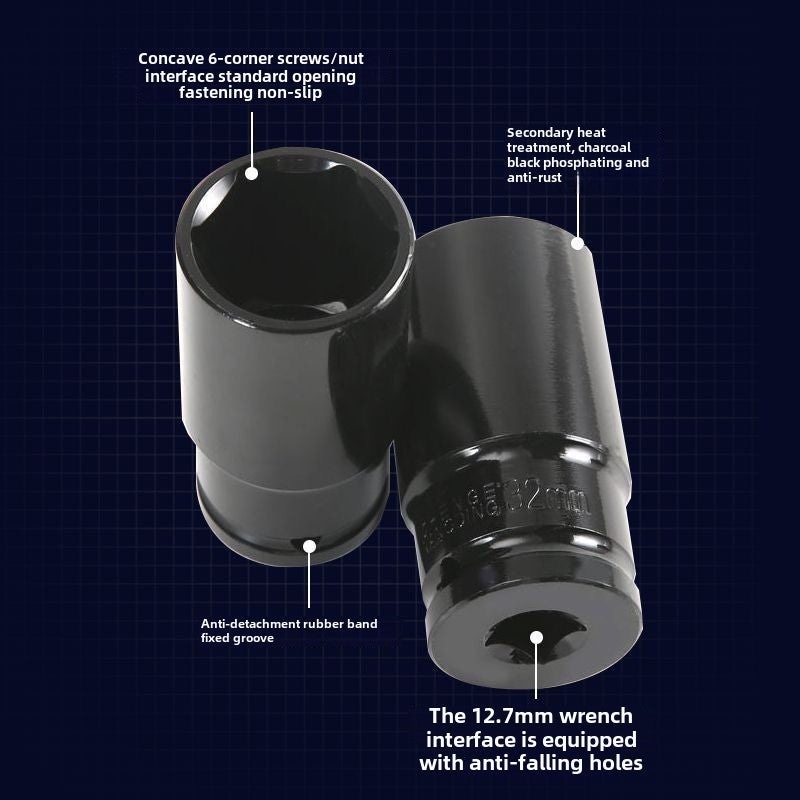 Drive Impact Socket Set - 50-Piece Shallow & Deep Socket Set Metric and Standard Full with Universal Joint, Extension Bar, 1/2 to 3/8 Reducer, Hex Shank Socket Adapter, Ratchet Handle