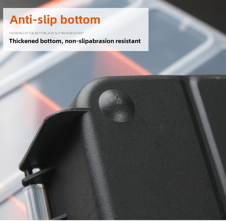 Stackable Multi-Grid Parts Storage Box - Transparent Screw Organizer, Workshop Tool Case