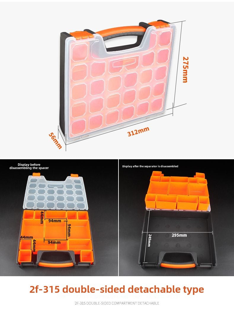 Stackable Multi-Grid Parts Storage Box - Transparent Screw Organizer, Workshop Tool Case