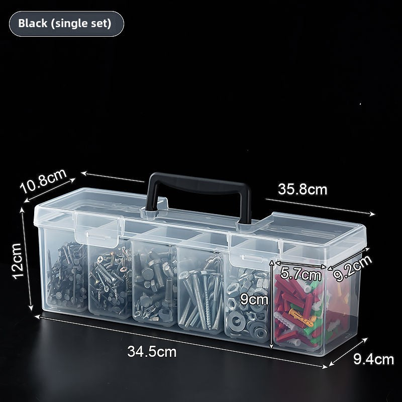 Nuts and Bolts Organizers and Storage - Small Parts Storage Organizer with Lid and Compartment for Organizing Screw Nail Hardware, Leak-proof Stackable Tool Box for Drawer Cabinet