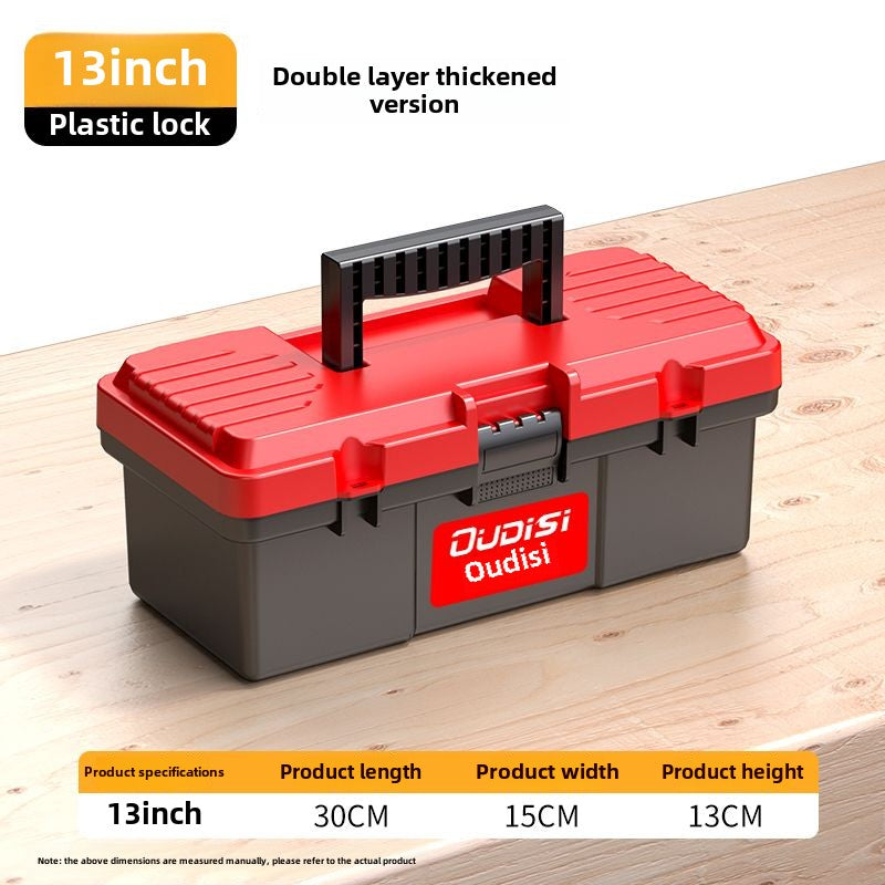 Household multifunctional plastic electrician storage box car tool box large plastic thickened car maintenance portable storage box