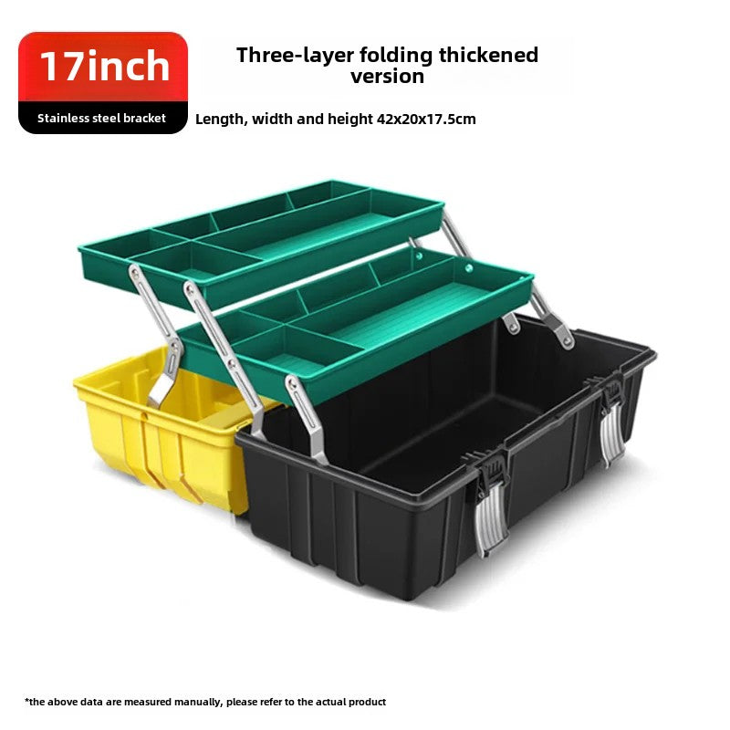 Household multifunctional plastic electrician storage box car tool box large plastic thickened car maintenance portable storage box