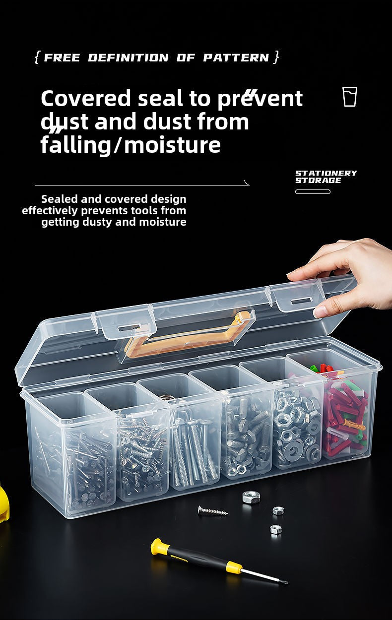 Nuts and Bolts Organizers and Storage - Small Parts Storage Organizer with Lid and Compartment for Organizing Screw Nail Hardware, Leak-proof Stackable Tool Box for Drawer Cabinet