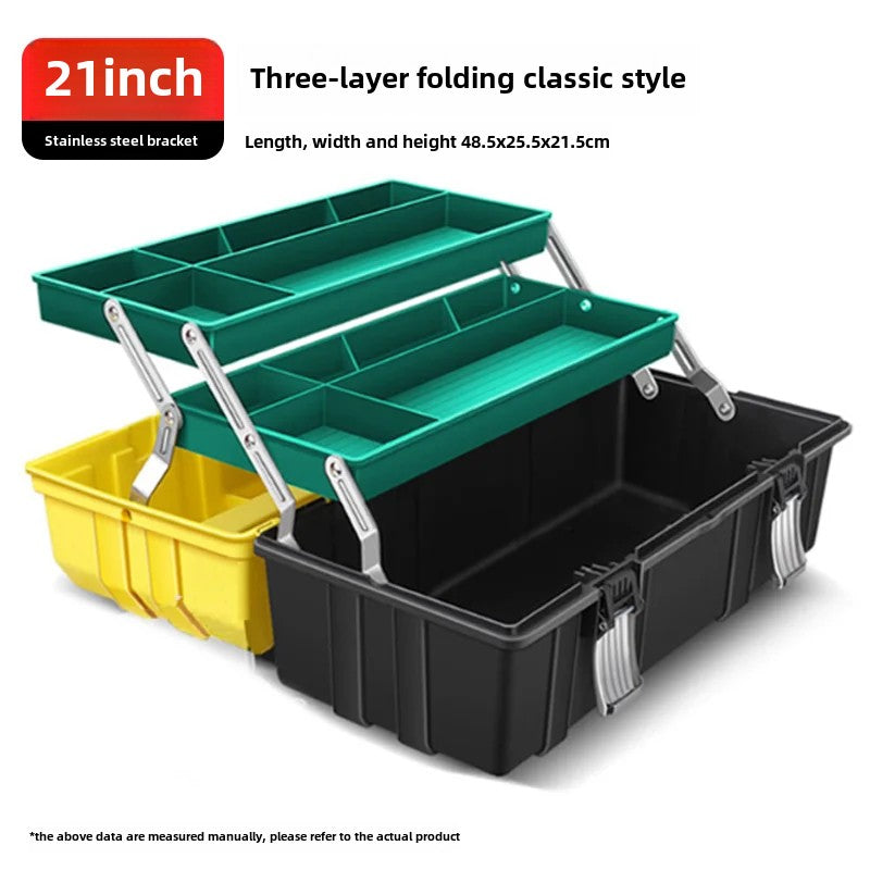 Household multifunctional plastic electrician storage box car tool box large plastic thickened car maintenance portable storage box