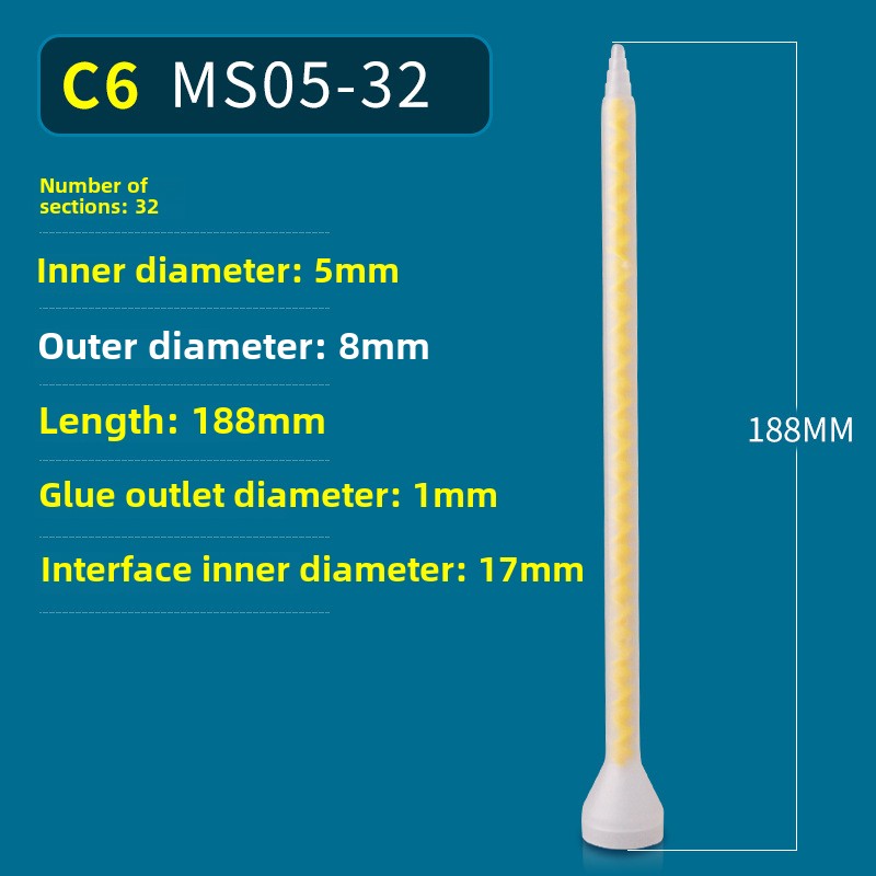 Epoxy Mixing Nozzle Static Mixer Nozzle Tubes 18-Element Adhesive Cartridges Spiral Tip