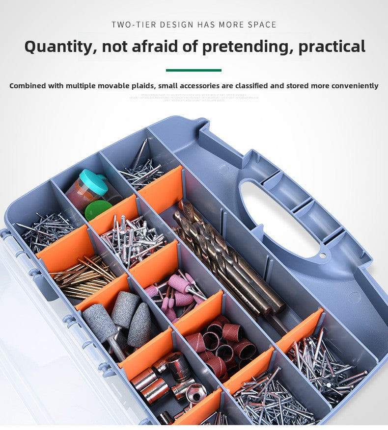 Double Side Tools Organizer, Customizable Removable Plastic Dividers, Hardware Box Storage, Excellent for Screws,Nuts,Small Parts, 34-Compartment