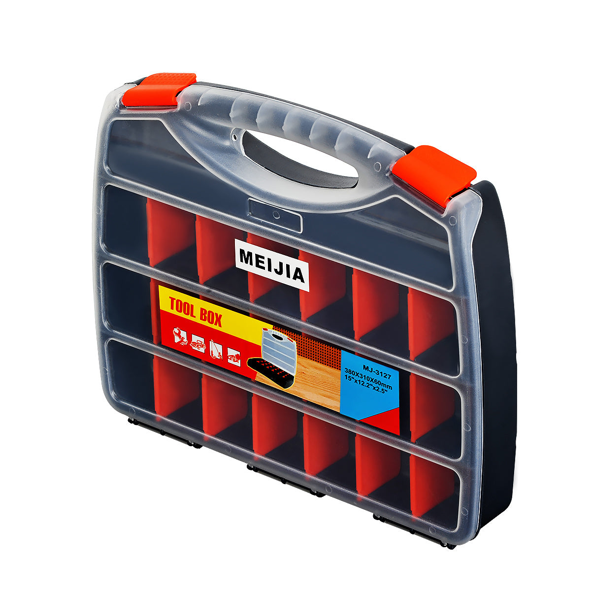 Thick and durable double-sided hand-held parts box, plastic screw accessories, classification toolbox, building blocks, organization and storage