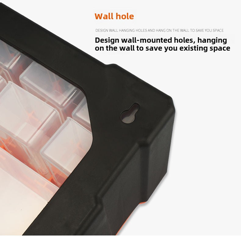 Stackable Multi-Grid Parts Storage Box - Transparent Screw Organizer, Workshop Tool Case