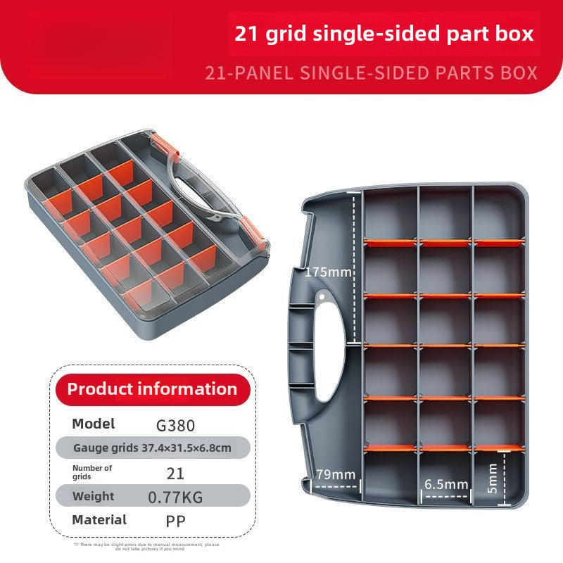Plastic Tool Box,Double Side Tool Organizer Small Parts Tool Box Hardware Organizer with Removable Plastic Dividers for Bead/Screws/Nuts/Nails/Bolts/Bins/Crafts