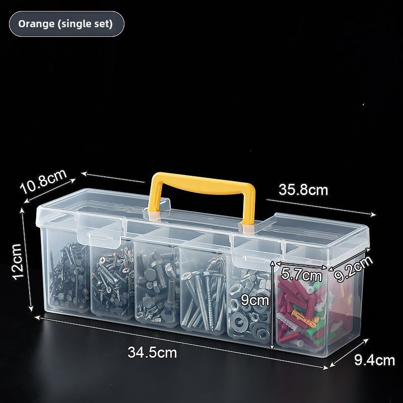 Nuts and Bolts Organizers and Storage - Small Parts Storage Organizer with Lid and Compartment for Organizing Screw Nail Hardware, Leak-proof Stackable Tool Box for Drawer Cabinet