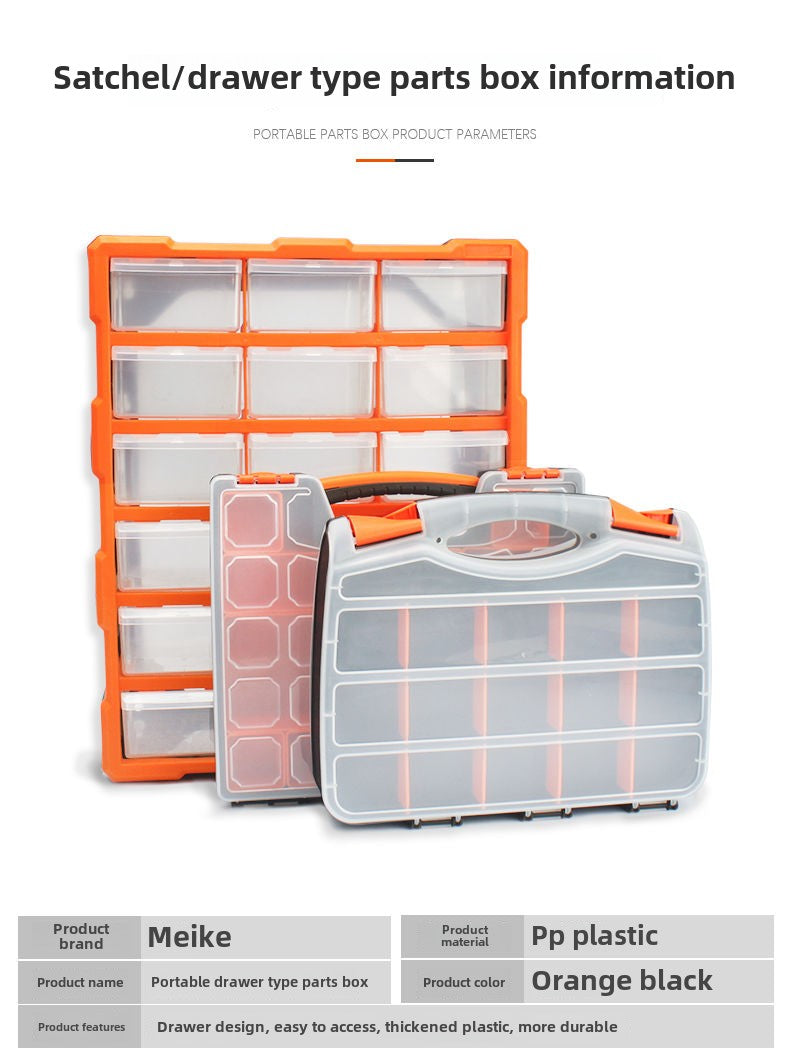 Stackable Multi-Grid Parts Storage Box - Transparent Screw Organizer, Workshop Tool Case