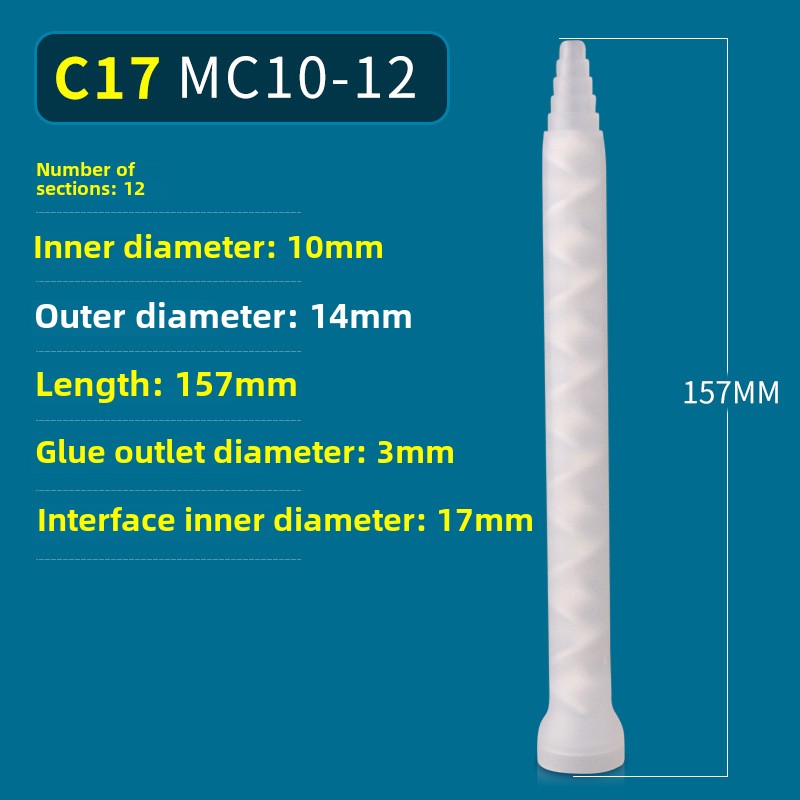 Epoxy Mixing Nozzle Static Mixer Nozzle Tubes 18-Element Adhesive Cartridges Spiral Tip