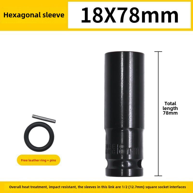 Drive Impact Socket Set - 50-Piece Shallow & Deep Socket Set Metric and Standard Full with Universal Joint, Extension Bar, 1/2 to 3/8 Reducer, Hex Shank Socket Adapter, Ratchet Handle