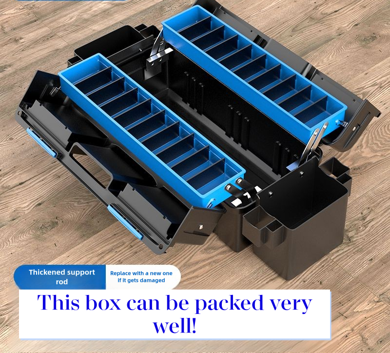 Household multifunctional plastic electrician storage box car tool box large plastic thickened car maintenance portable storage box