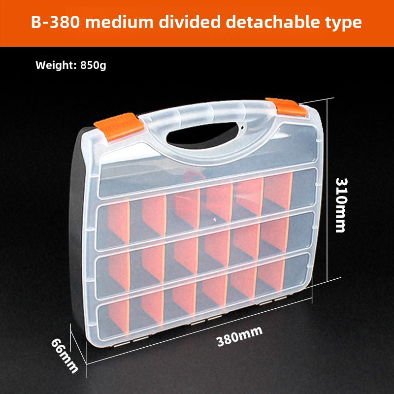 Stackable Multi-Grid Parts Storage Box - Transparent Screw Organizer, Workshop Tool Case
