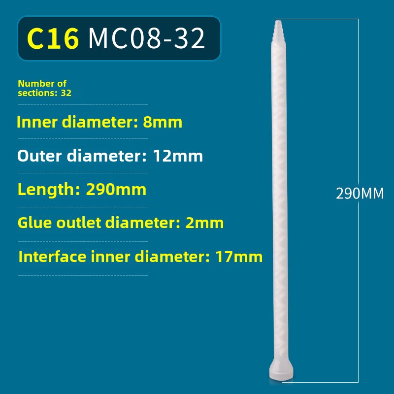 Epoxy Mixing Nozzle Static Mixer Nozzle Tubes 18-Element Adhesive Cartridges Spiral Tip