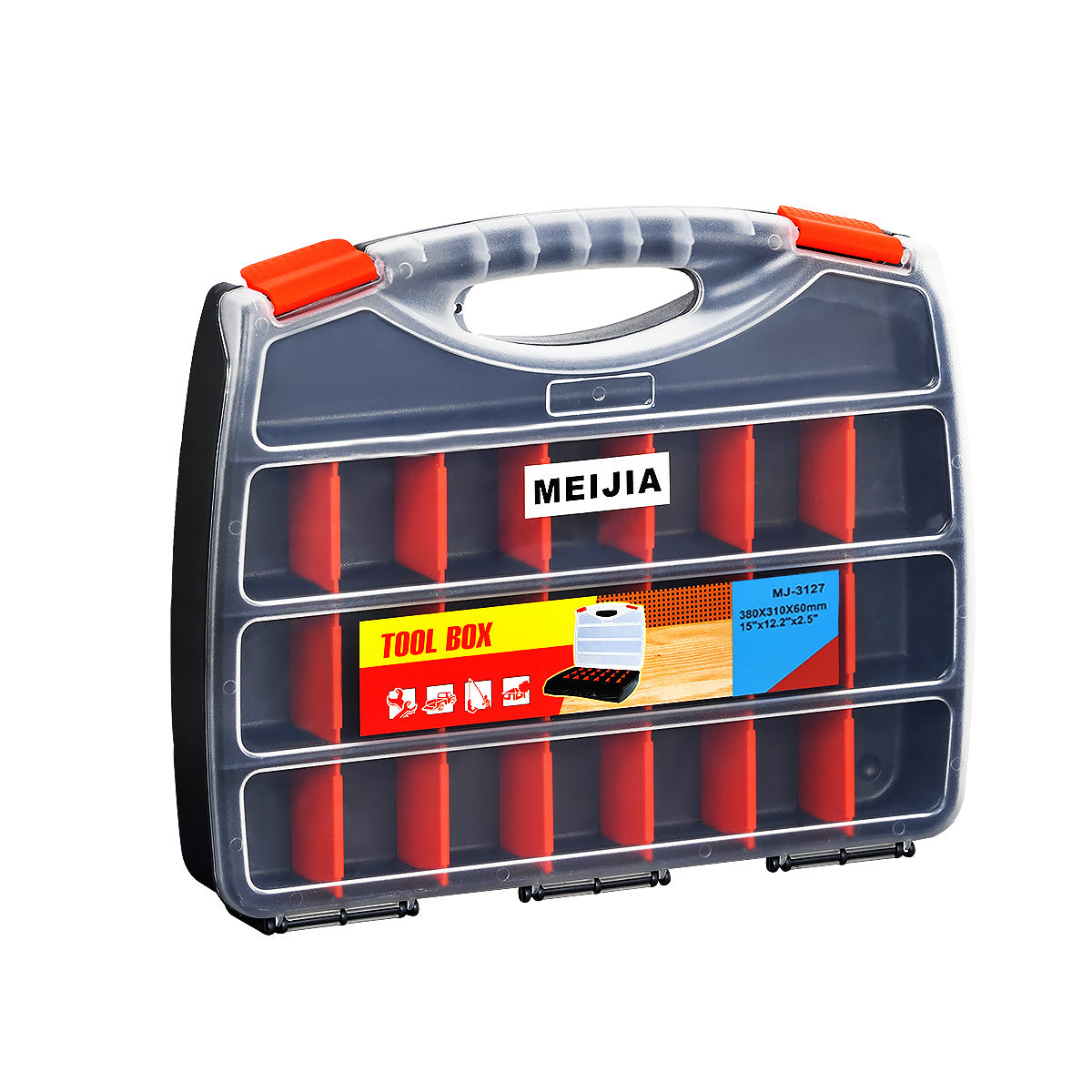 Thick and durable double-sided hand-held parts box, plastic screw accessories, classification toolbox, building blocks, organization and storage