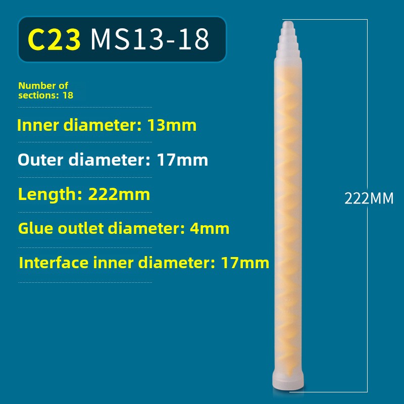 Epoxy Mixing Nozzle Static Mixer Nozzle Tubes 18-Element Adhesive Cartridges Spiral Tip