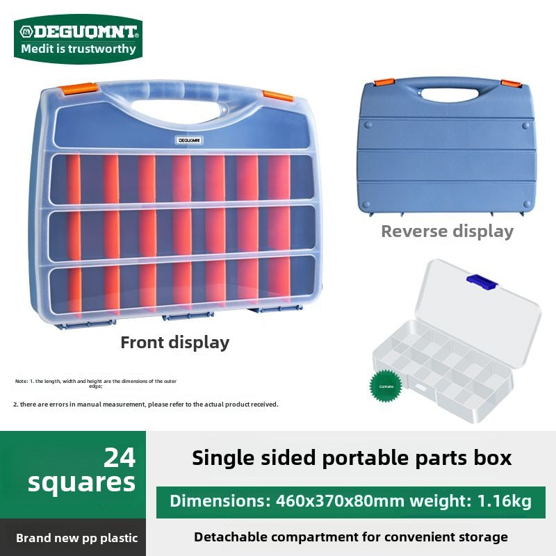 Double Side Tools Organizer, Customizable Removable Plastic Dividers, Hardware Box Storage, Excellent for Screws,Nuts,Small Parts, 34-Compartment