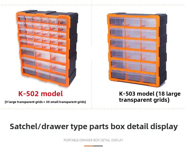 Stackable Multi-Grid Parts Storage Box - Transparent Screw Organizer, Workshop Tool Case