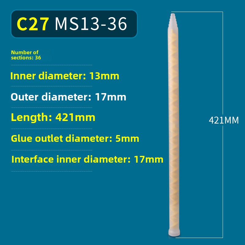 Epoxy Mixing Nozzle Static Mixer Nozzle Tubes 18-Element Adhesive Cartridges Spiral Tip