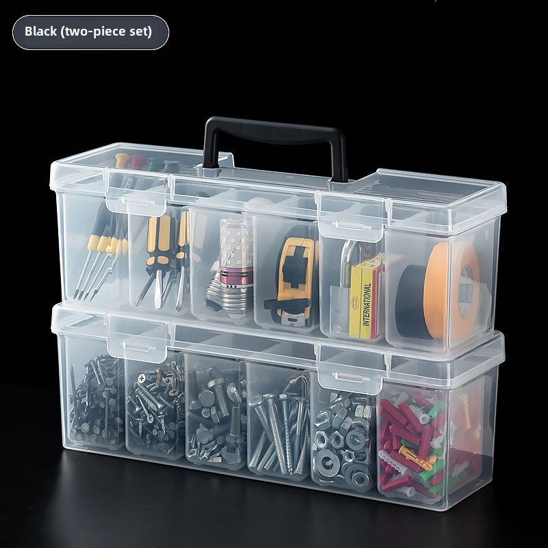 Nuts and Bolts Organizers and Storage - Small Parts Storage Organizer with Lid and Compartment for Organizing Screw Nail Hardware, Leak-proof Stackable Tool Box for Drawer Cabinet