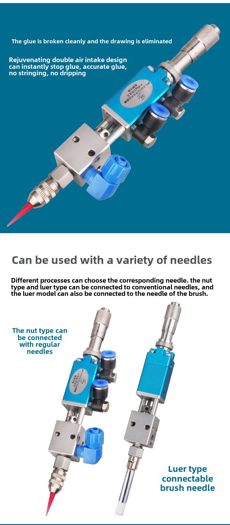 Pneumatic Precision Thimble UV Glue Dispensing Valve