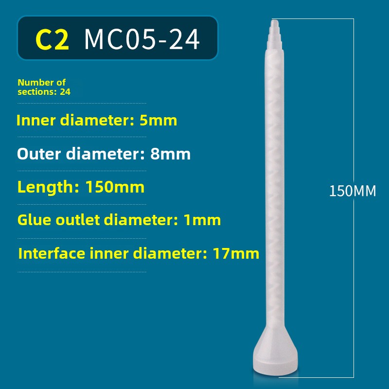 Epoxy Mixing Nozzle Static Mixer Nozzle Tubes 18-Element Adhesive Cartridges Spiral Tip