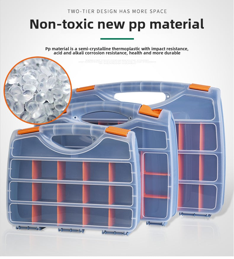 Double Side Tools Organizer, Customizable Removable Plastic Dividers, Hardware Box Storage, Excellent for Screws,Nuts,Small Parts, 34-Compartment